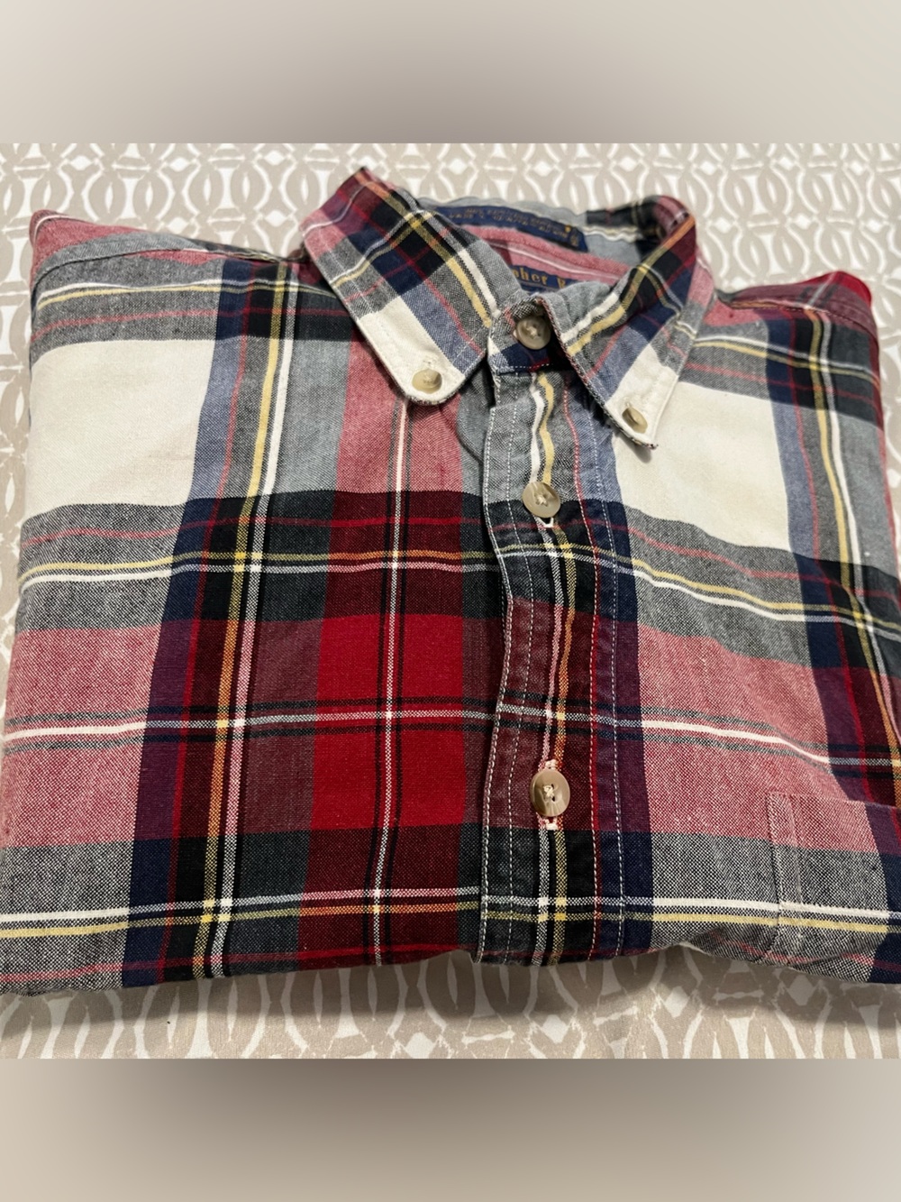 Vintage Christopher Rand - Red and Navy Plaid Button-Down Shirt
